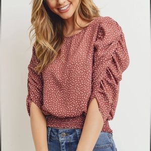 New with tags mauve Paper Crane top